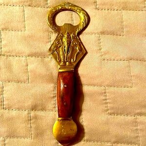 Hindu Brass Bottle Opener Soda Opener, Ganesh elephant God Vintage Bar Decor EUC
